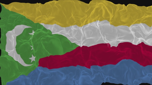 flag Comoros turns into smoke. State weakening concept, alpha channel. alt