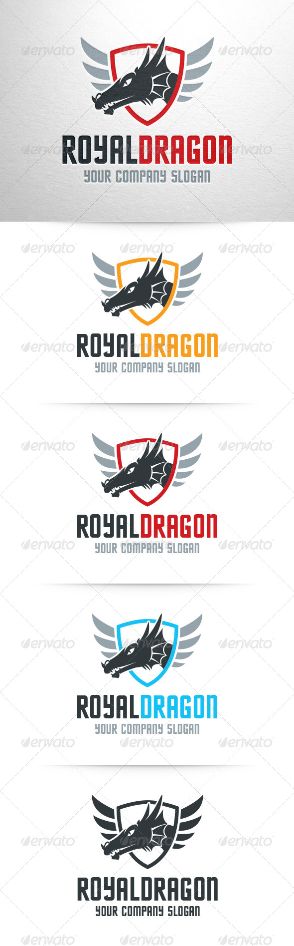 Royal Dragon Logo Template - Abstract Logo Templates