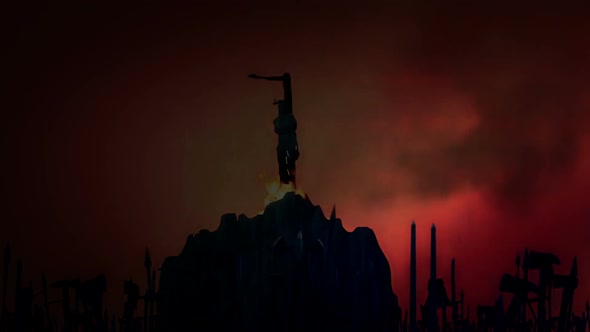 Female Burning On A Stake While Armed Mob Is Cheering alt