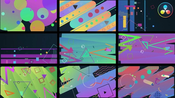 Colorful Shape Transitions [Motion Graphics video clips]