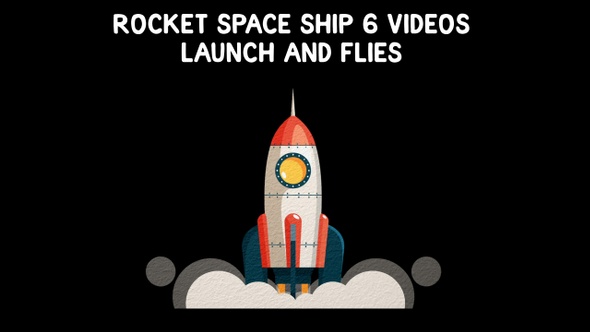 Rocket Space Ship Launch And Flies