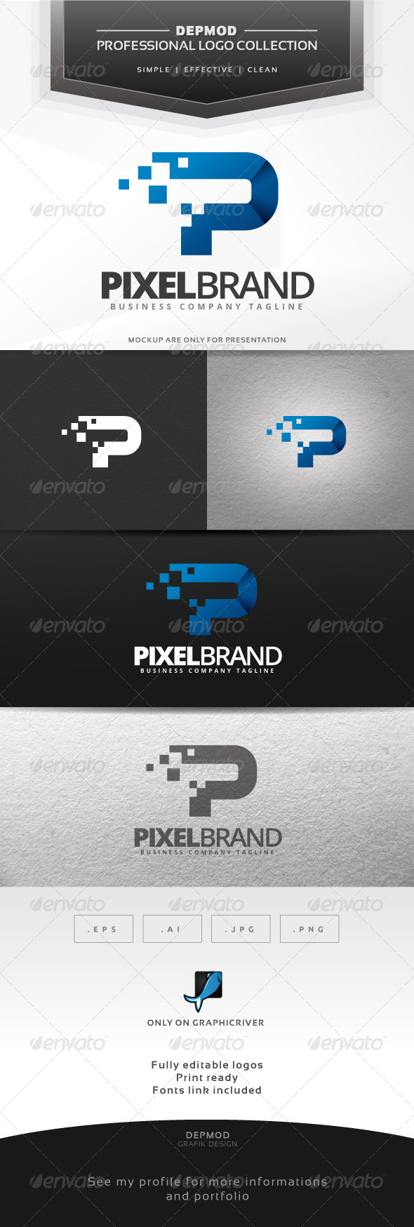 Pixel Brand Logo - Letters Logo Templates