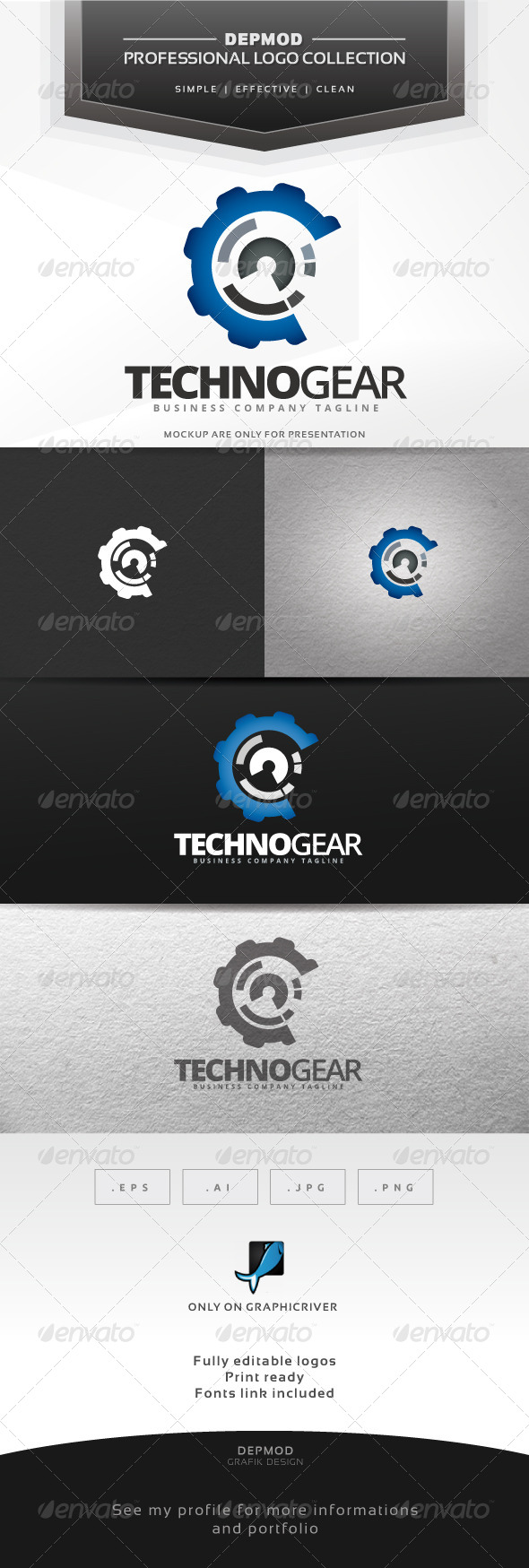 Techno Gear Logo - Symbols Logo Templates