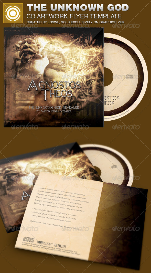 The Unknown God CD Artwork Template - CD & DVD Artwork Print Templates