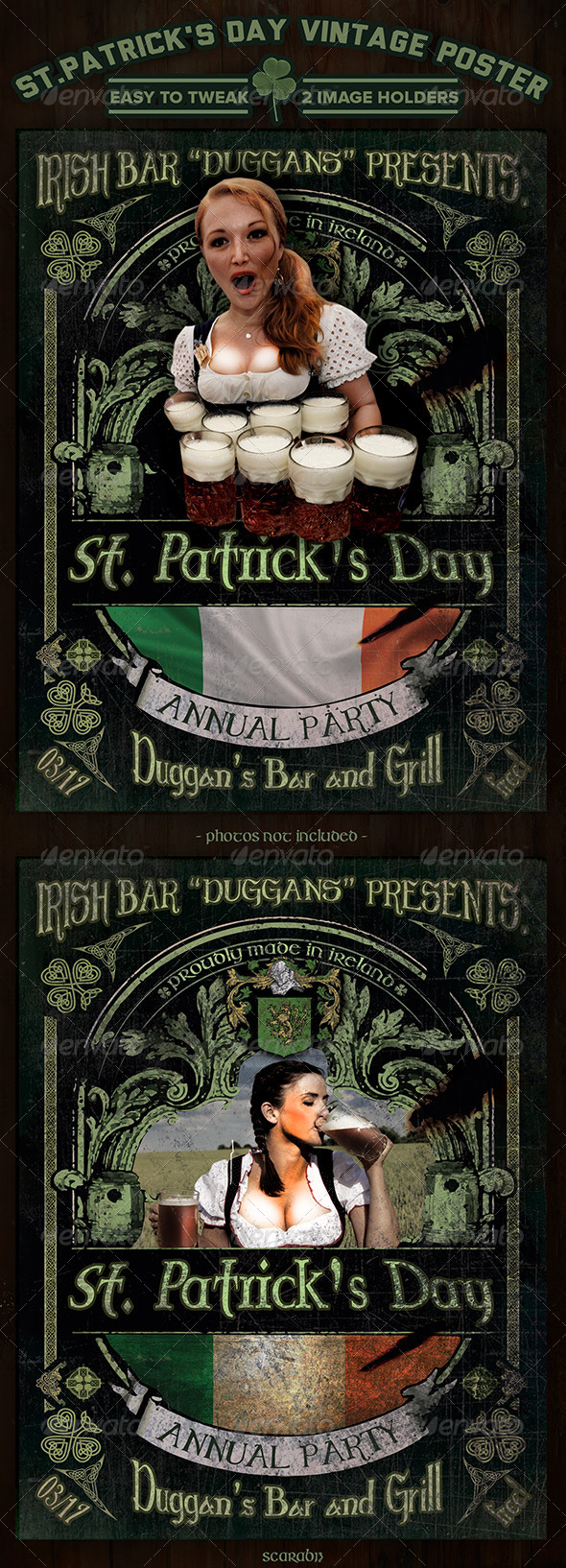 Saint Patrick's Day Vintage Poster Design - Holidays Events