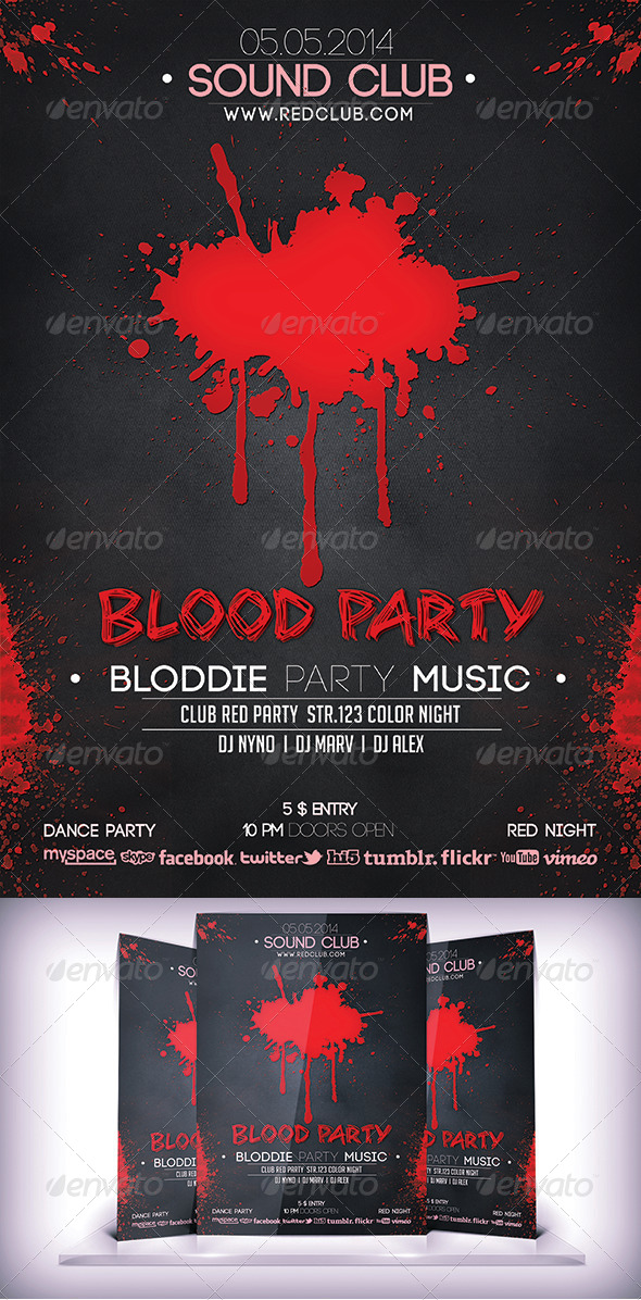 Bloddie Party Flyer - Flyers Print Templates