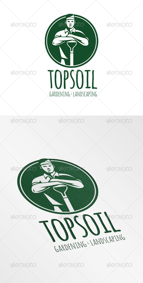 Top Soil Gardening and Landscaping Logo - Humans Logo Templates