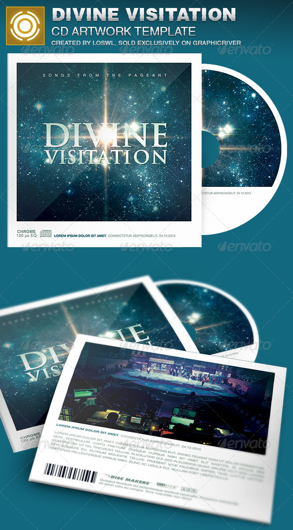 Divine Visitation CD Artwork Template - CD & DVD Artwork Print Templates