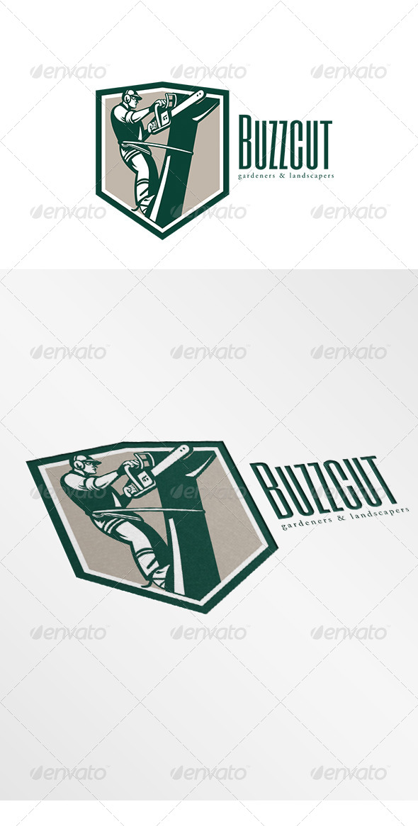 Buzz Cut Gardening Landscaper Logo - Humans Logo Templates