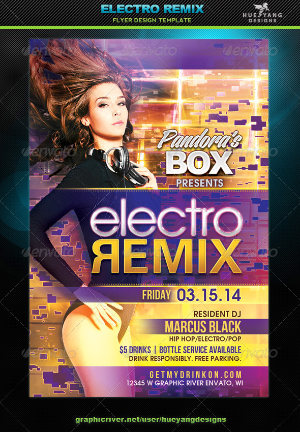 Electro Remix Flyer - Clubs & Parties Events