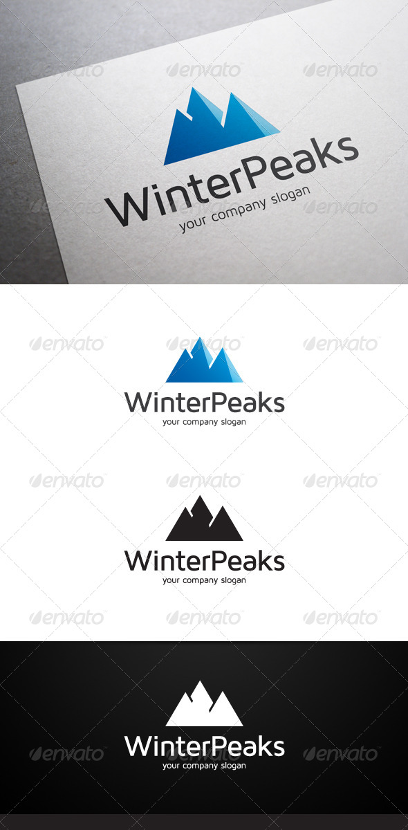 Winter Peaks Logo - Nature Logo Templates