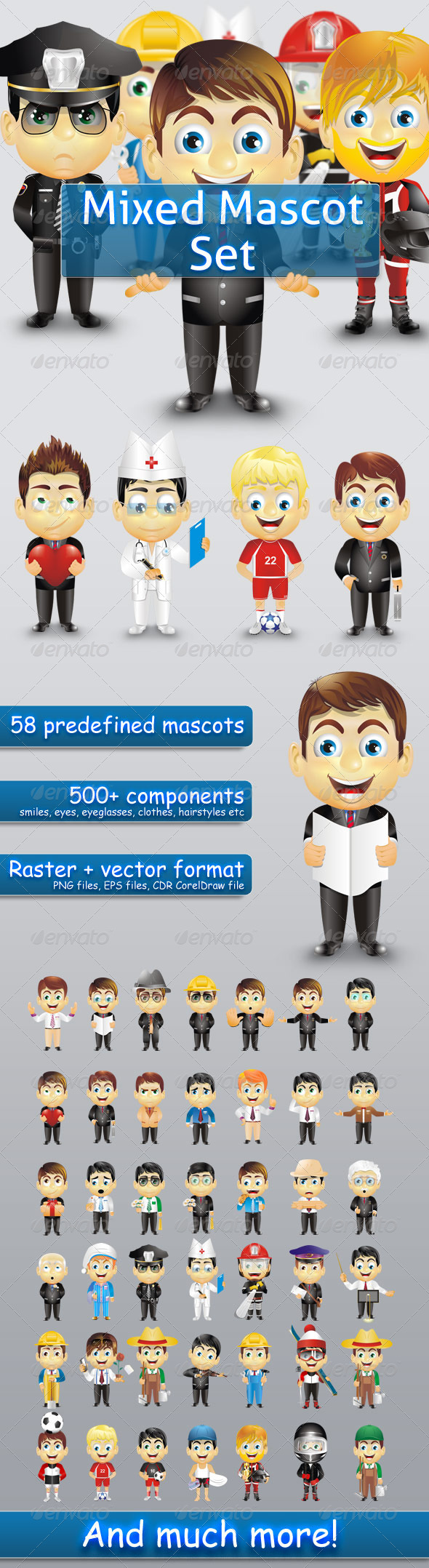 Mixed Mascot Set - People Characters