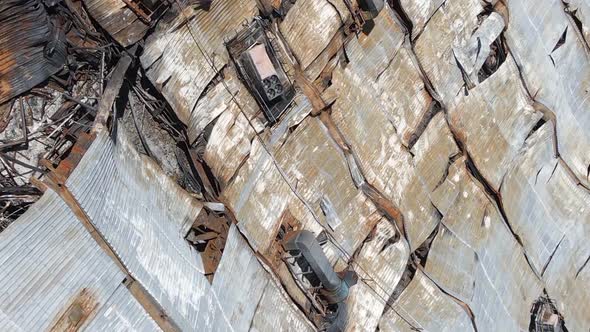 Vertical Video of a Destroyed Building of a Shopping Center in Bucha Ukraine alt