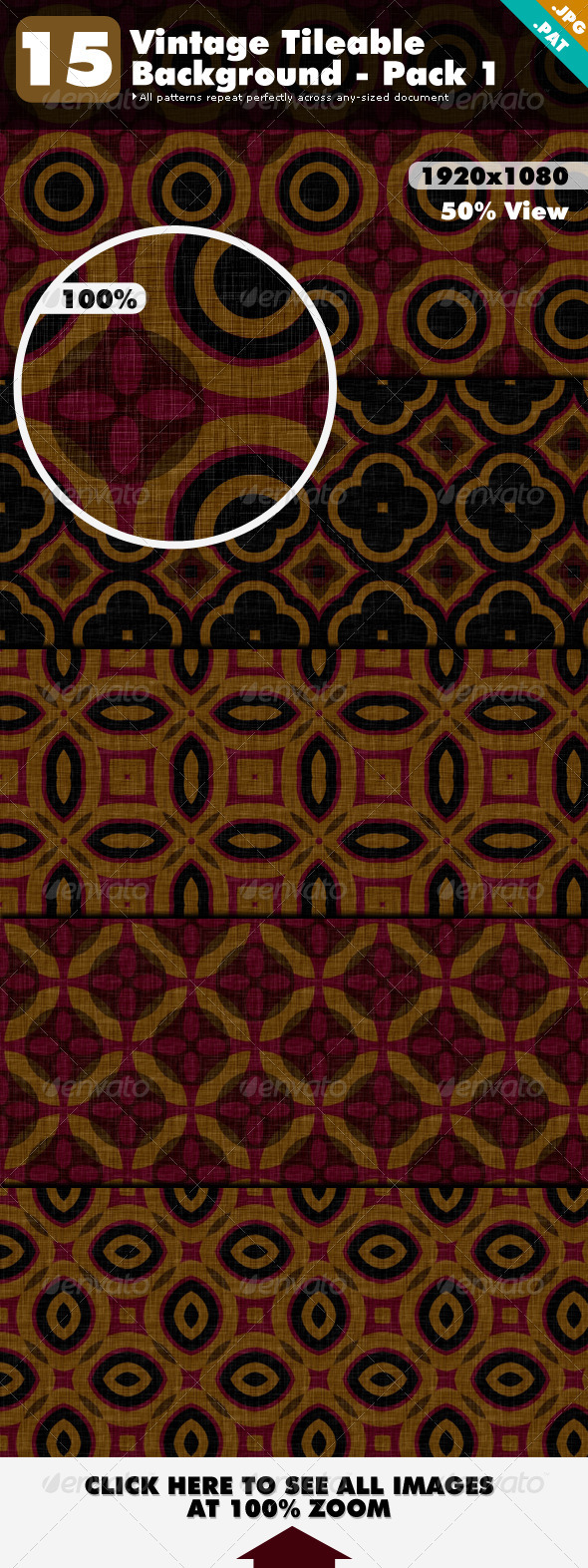 Vintage Tileable Background Pack 1 - Patterns Backgrounds