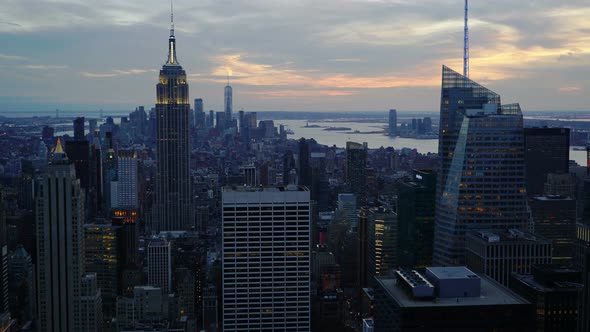 New York Skyscrapers Sunset