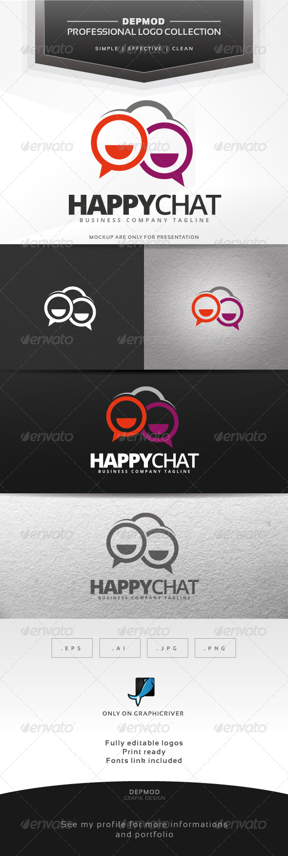 Happy Chat Logo - Symbols Logo Templates