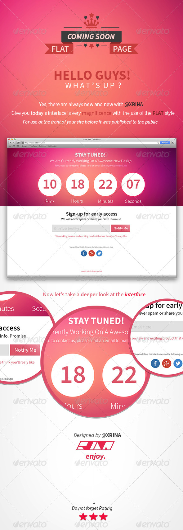 Elegant Flat Coming Soon Page - Miscellaneous Social Media