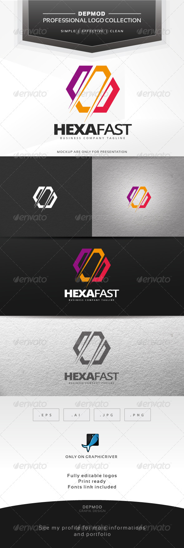 Hexa Fast Logo - Abstract Logo Templates