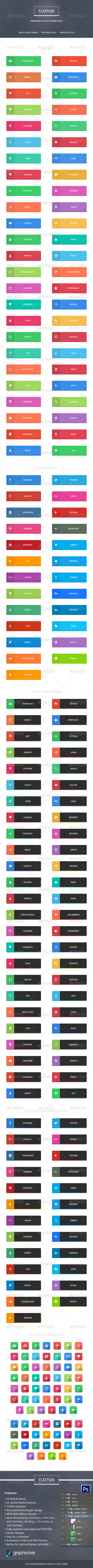 Flatton - Premium Buttons Pack - Buttons Web Elements