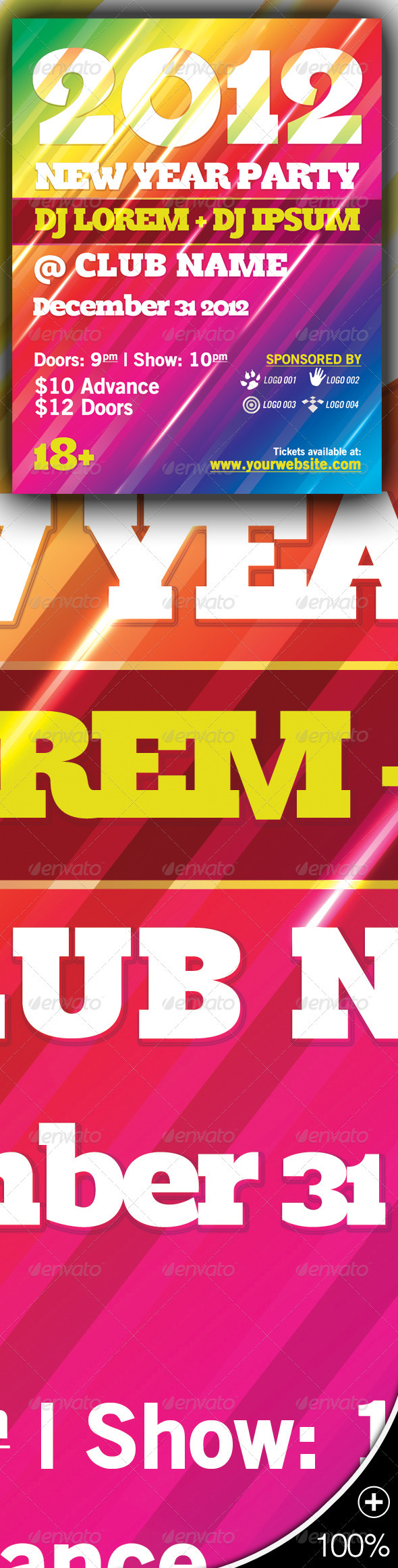 New Year Rainbow Flyer - Clubs & Parties Events