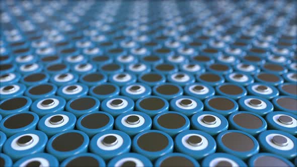 Many Blue Lithium-ion Batteries alt