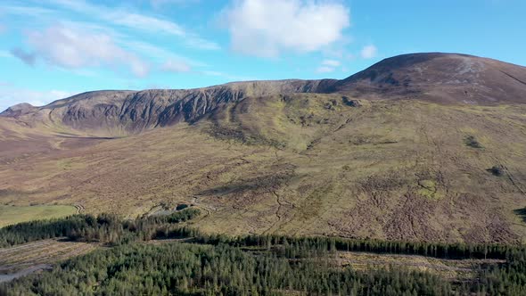 Aerial View of the Beautiful Coast at Malin Beg with Slieve League in the Background in County alt