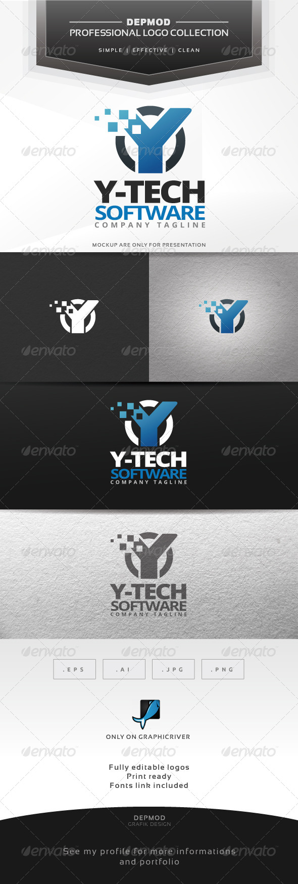 Y-Tech Software Logo - Letters Logo Templates