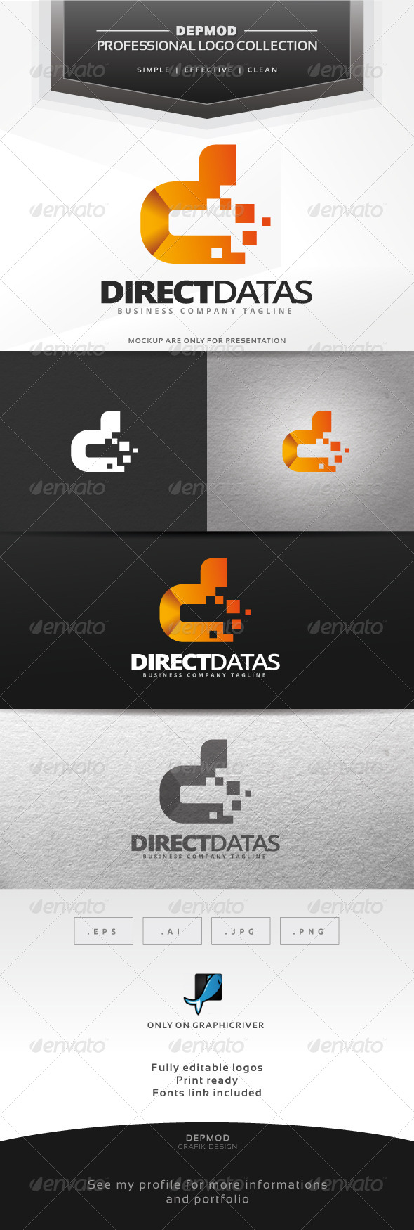 Direct Datas Logo - Letters Logo Templates