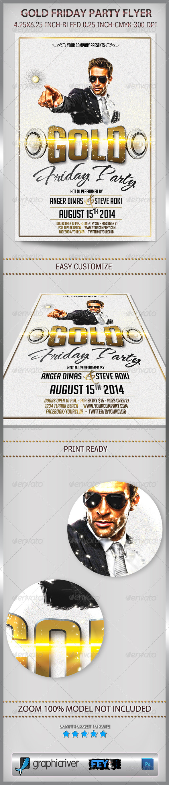 Gold Friday Party Flyer - Clubs & Parties Events