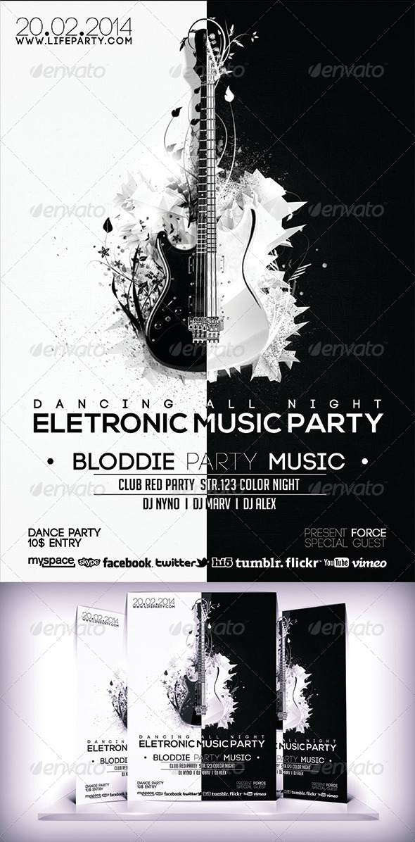Electronic Music Party Flyer - Flyers Print Templates