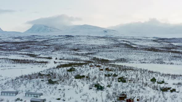 Aerial View Beautiful Snowy Mountain Landscape alt