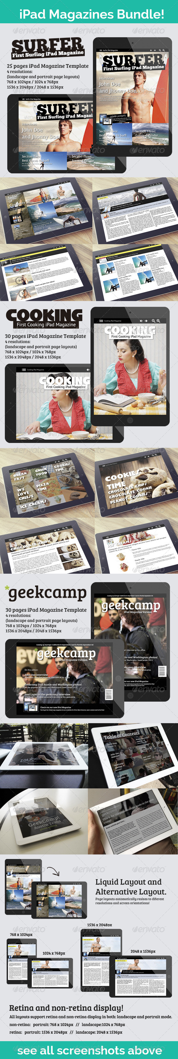 iPad Magazines Bundle: Sports, Cook and Tech - Digital Magazines ePublishing