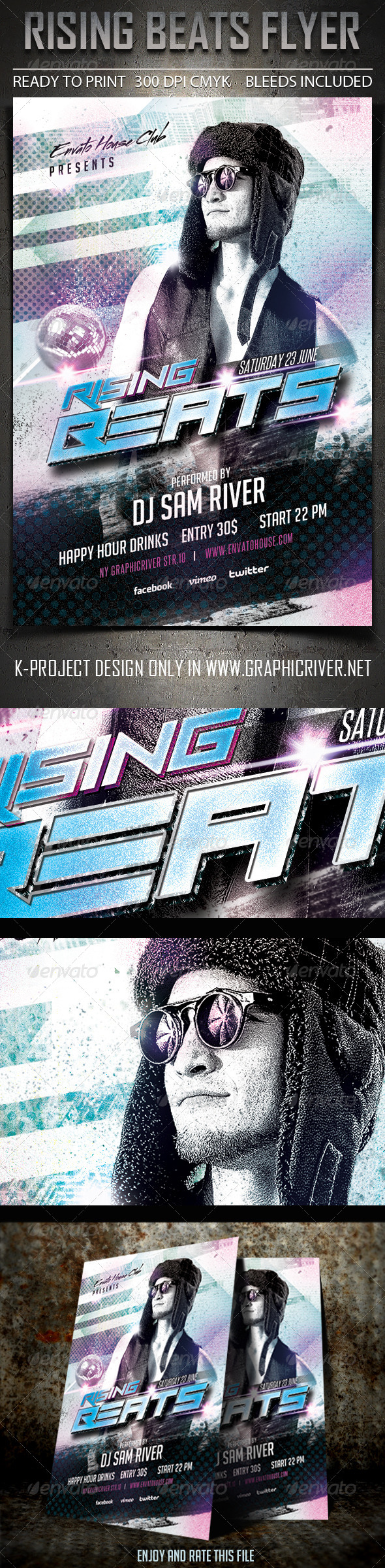 Rising Beats Flyer - Clubs & Parties Events