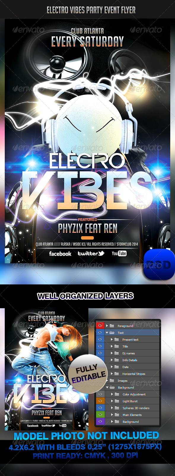 Electro Vibes Party Event Flyer - Events Flyers