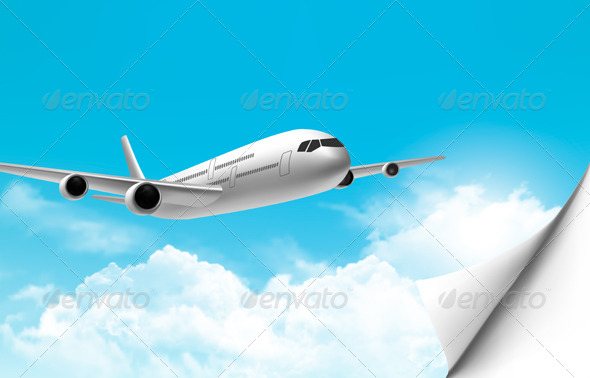 Travel Background with an Airplane - Travel Conceptual