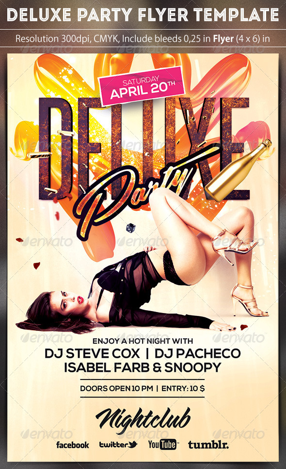 Deluxe Flyer Template - Clubs & Parties Events