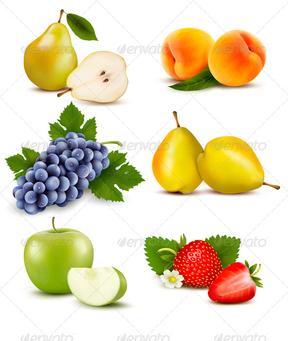 Big Group of Different Fruit - Food Objects