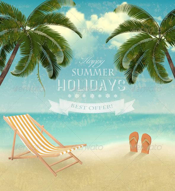 Vintage Seaside Background - Travel Conceptual