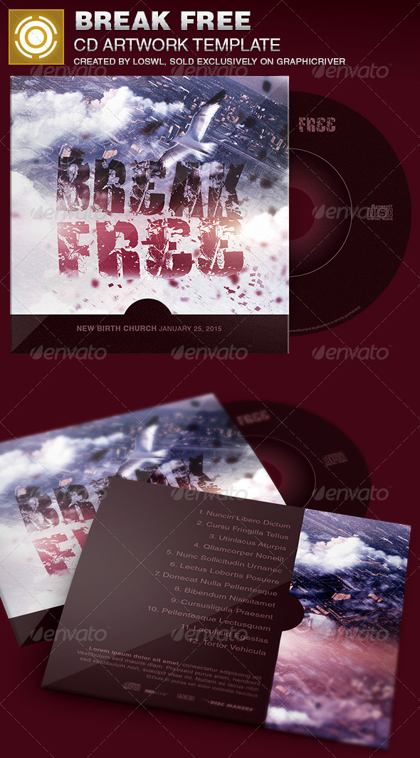 Break Free CD Artwork Template - CD & DVD Artwork Print Templates