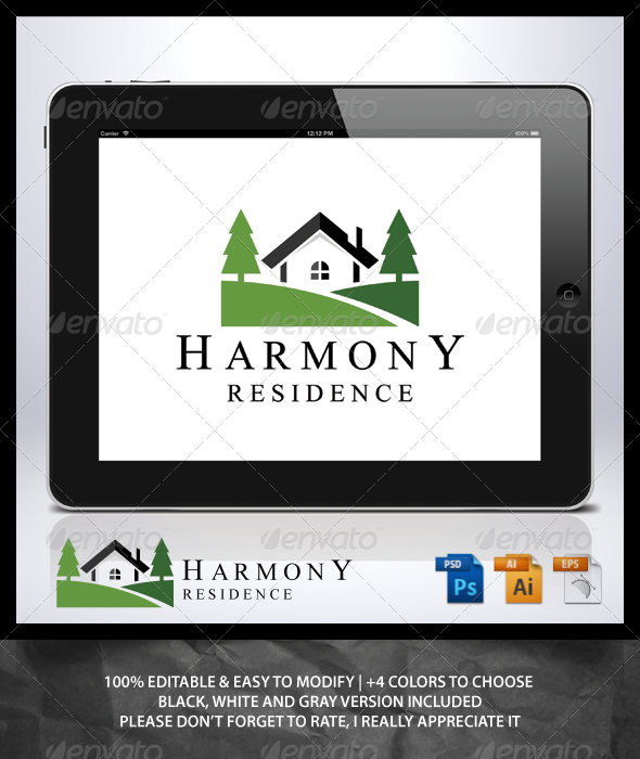 Harmony Residence Logo - Buildings Logo Templates