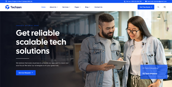 Techzen – IT Solutions & Technology WordPress Theme by rs-theme ...