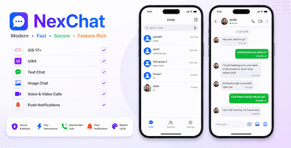 NexChat | Mobile Chat App - iOS Swift App