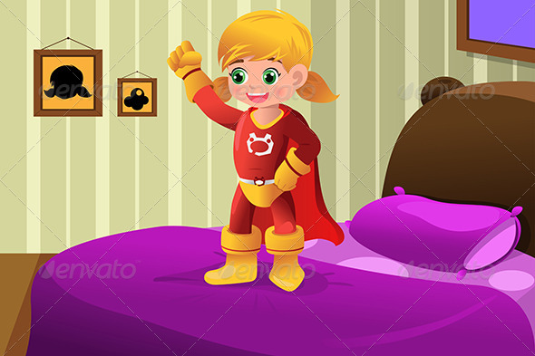 Girl in Superhero Costume - People Characters