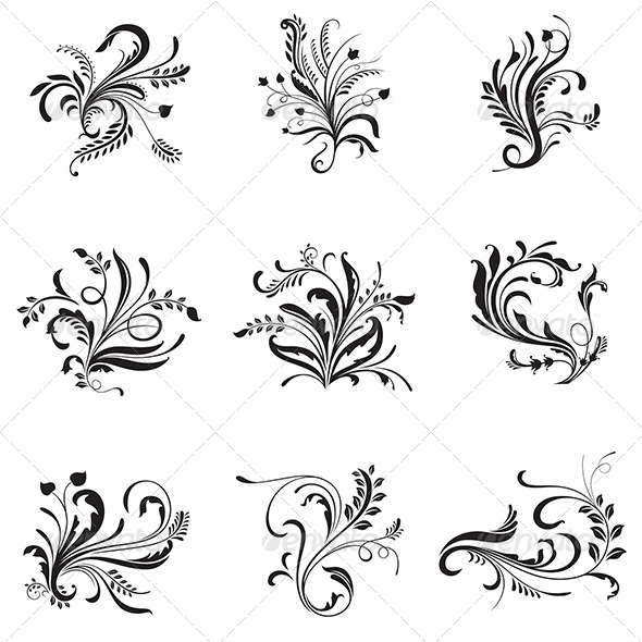 Flower Ornaments - Flourishes / Swirls Decorative