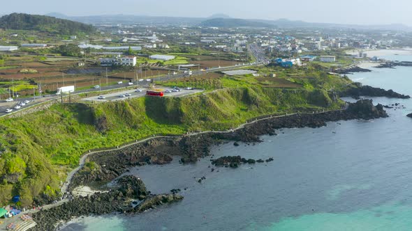 Jeju Island's sea trail. Jeju Island Olle Trail. alt