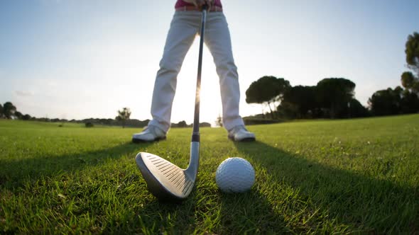 Golf woman sport senior outdoors playing alt