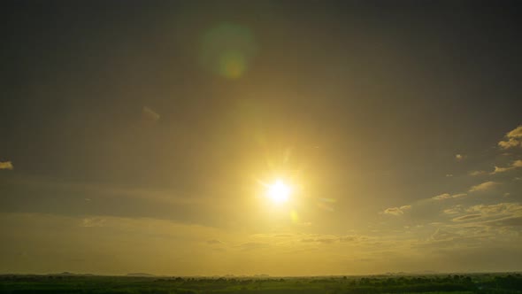 View of Colorful dramatic sky sunset or sunrise with Moving clouds background alt