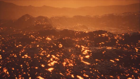 Lava Fields and Hills at Active Volcano alt