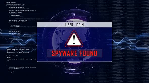 SPYWARE FOUND Text and User Login Interface