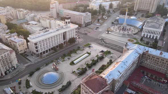 Kyiv Kiev Ukraine at Dawn in the Morning. Aerial View alt
